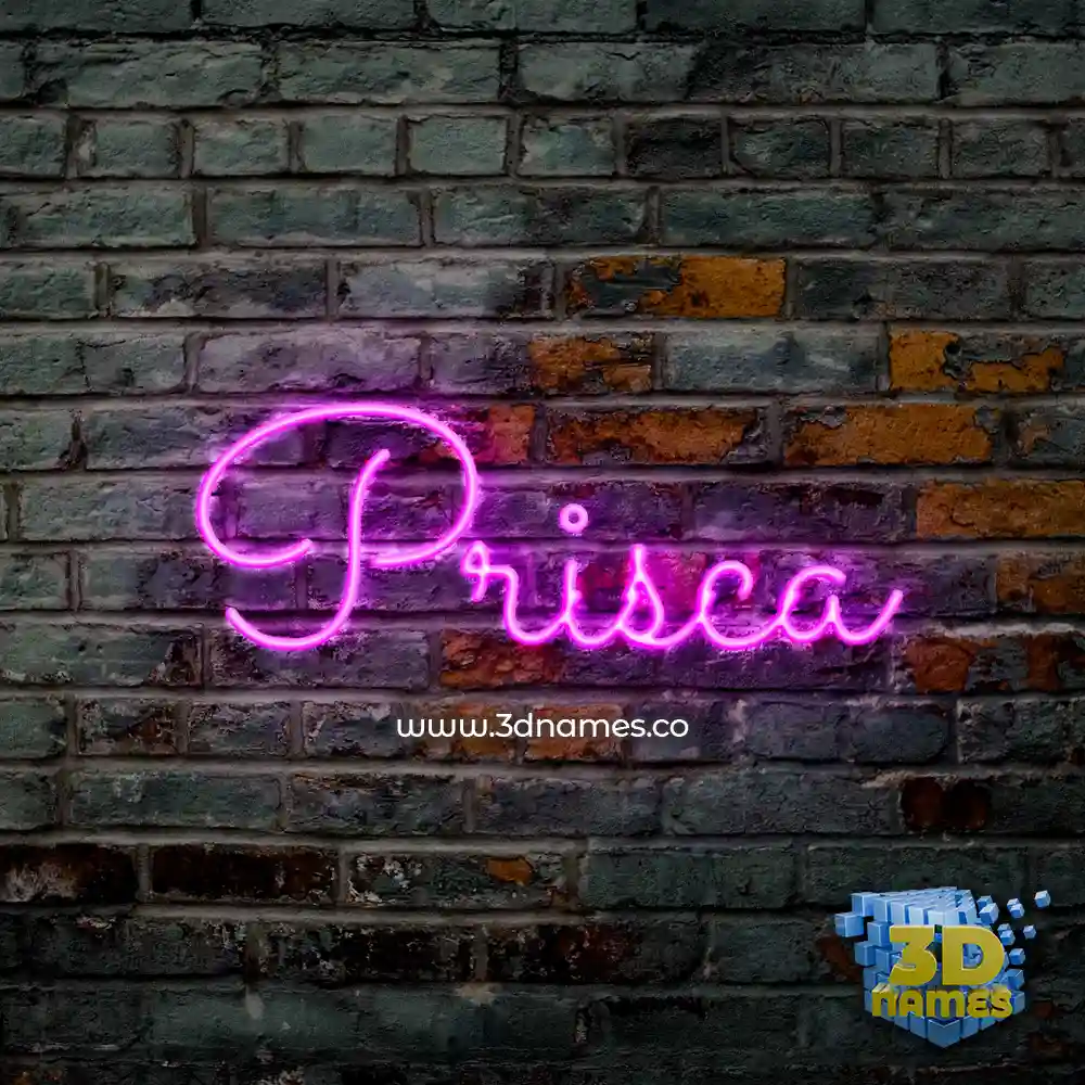 prisca in Pink Neon style - 3D name wallpaper
