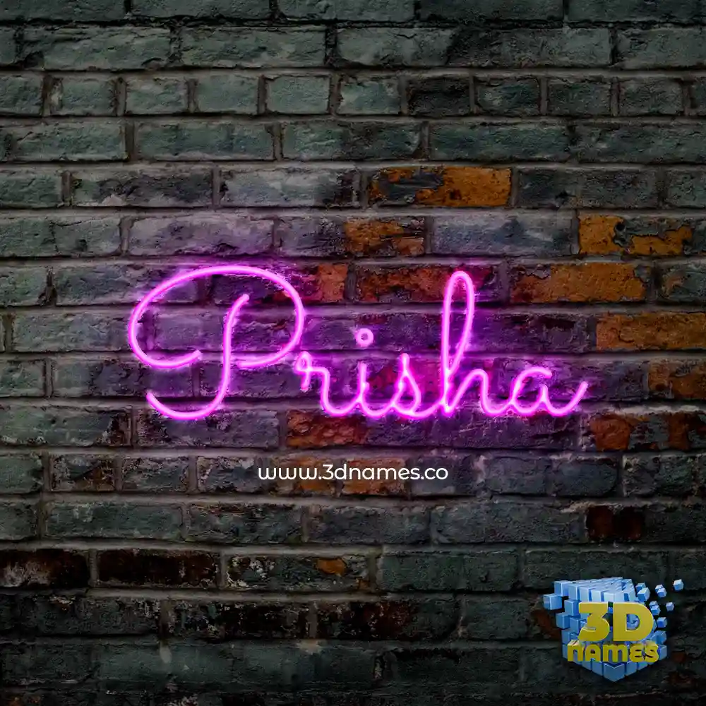 prisha in Pink Neon style - 3D name wallpaper