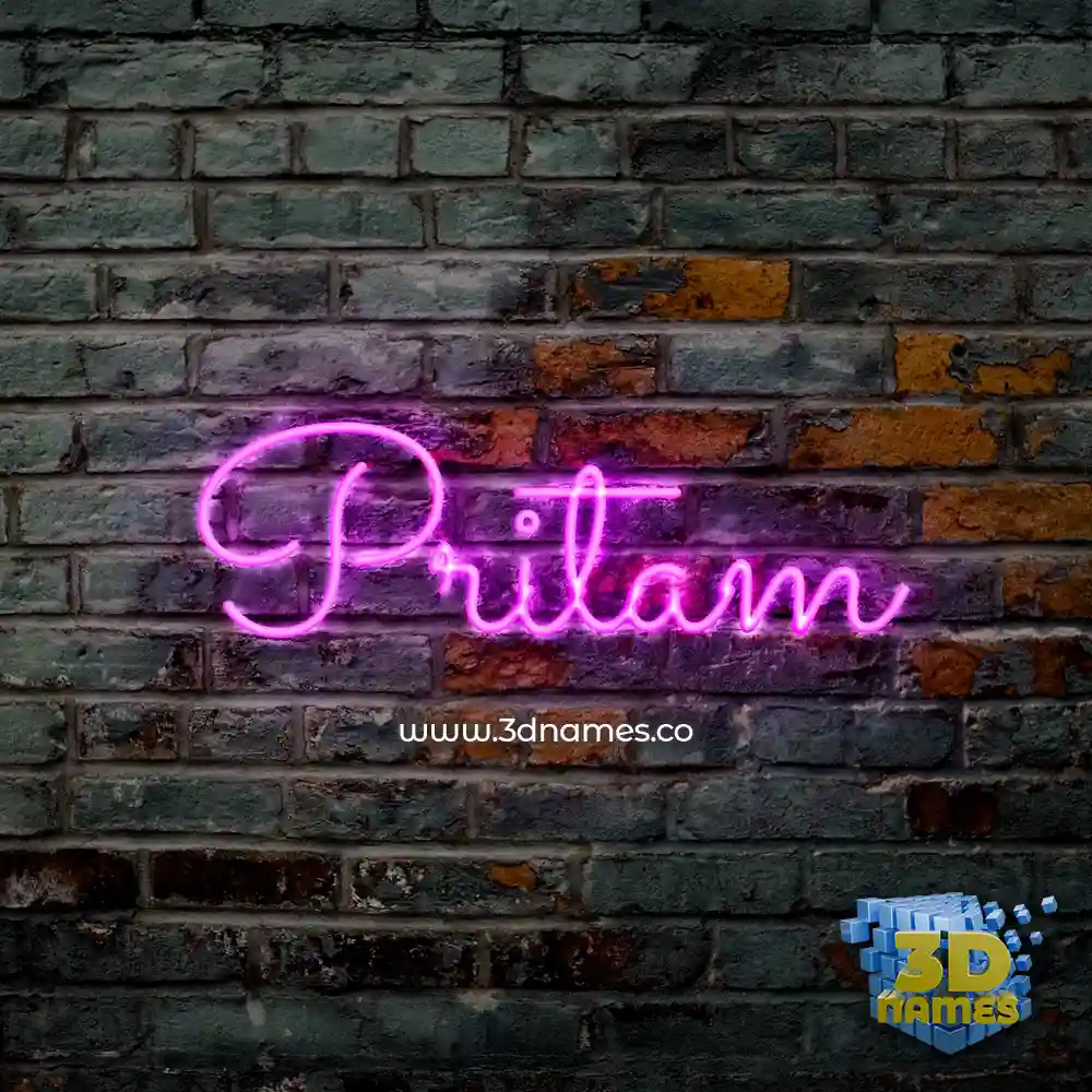 pritam in Pink Neon style - 3D name wallpaper