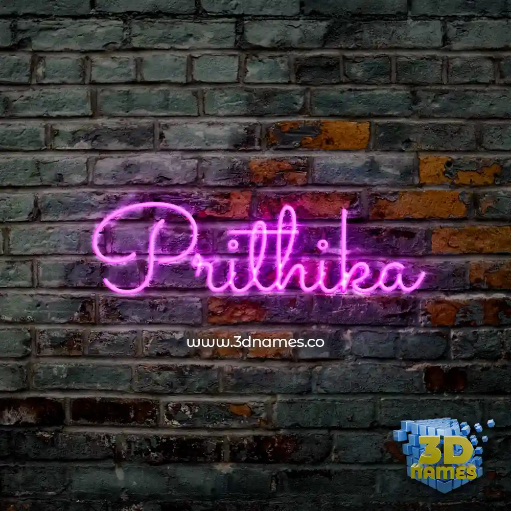 prithika in Pink Neon style - 3D name wallpaper