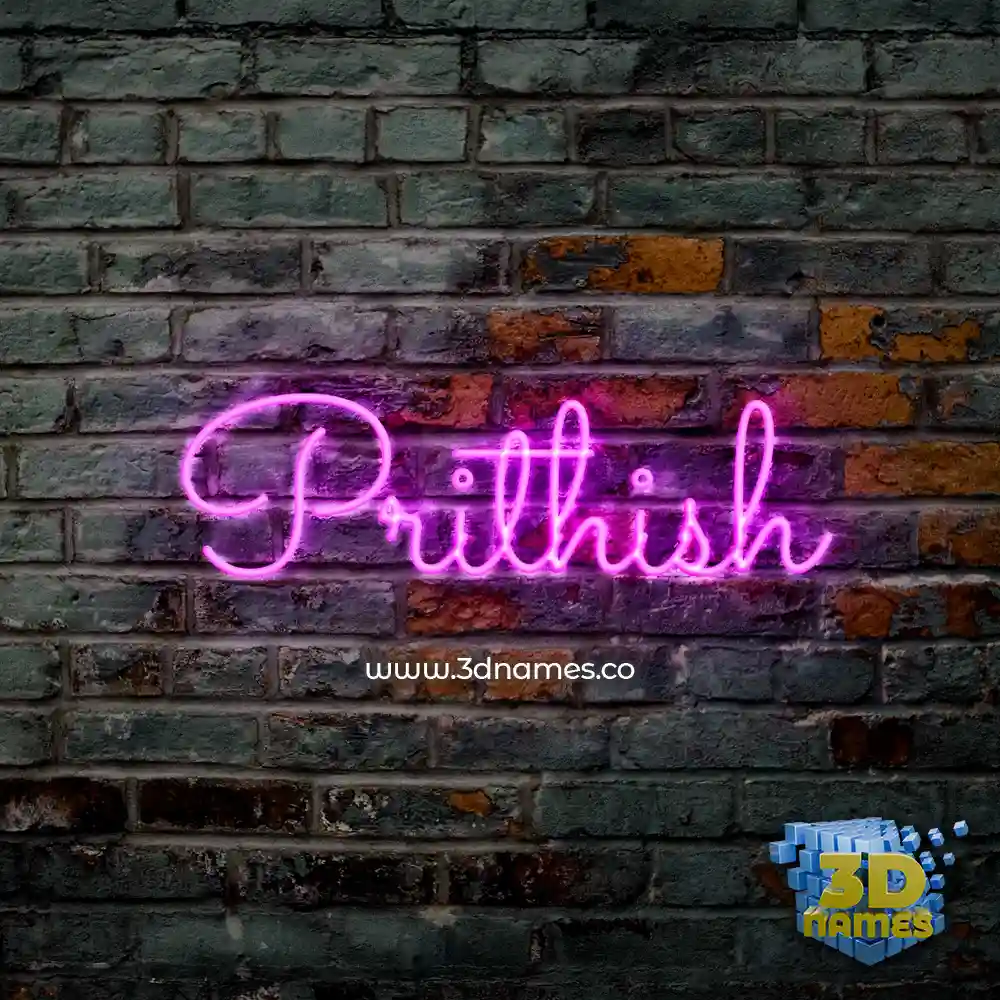 prithish in Pink Neon style - 3D name wallpaper