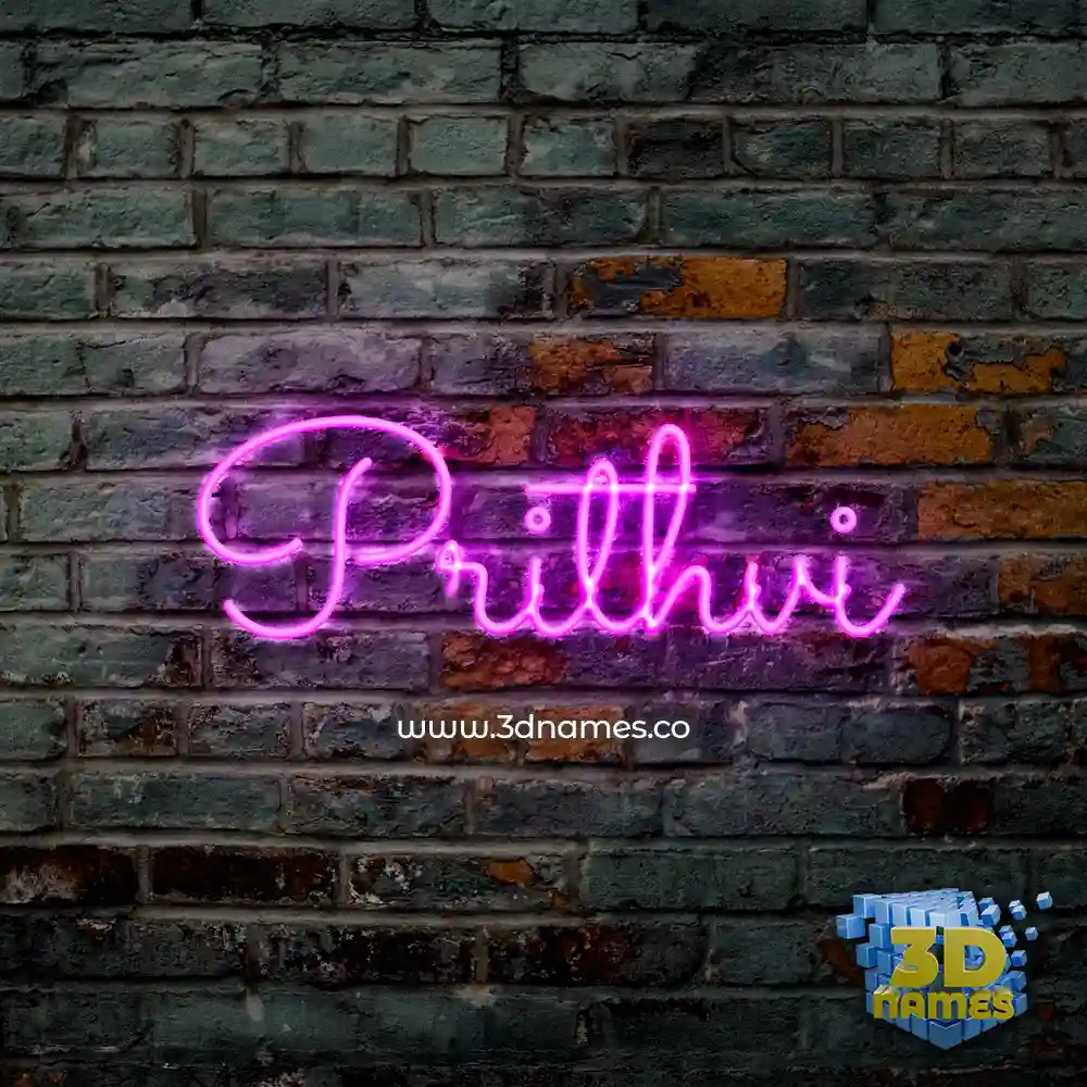 prithvi in Pink Neon style - 3D name wallpaper