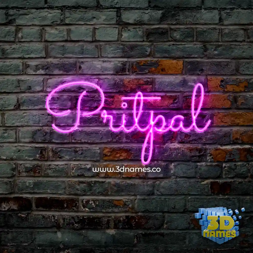 pritpal in Pink Neon style - 3D name wallpaper