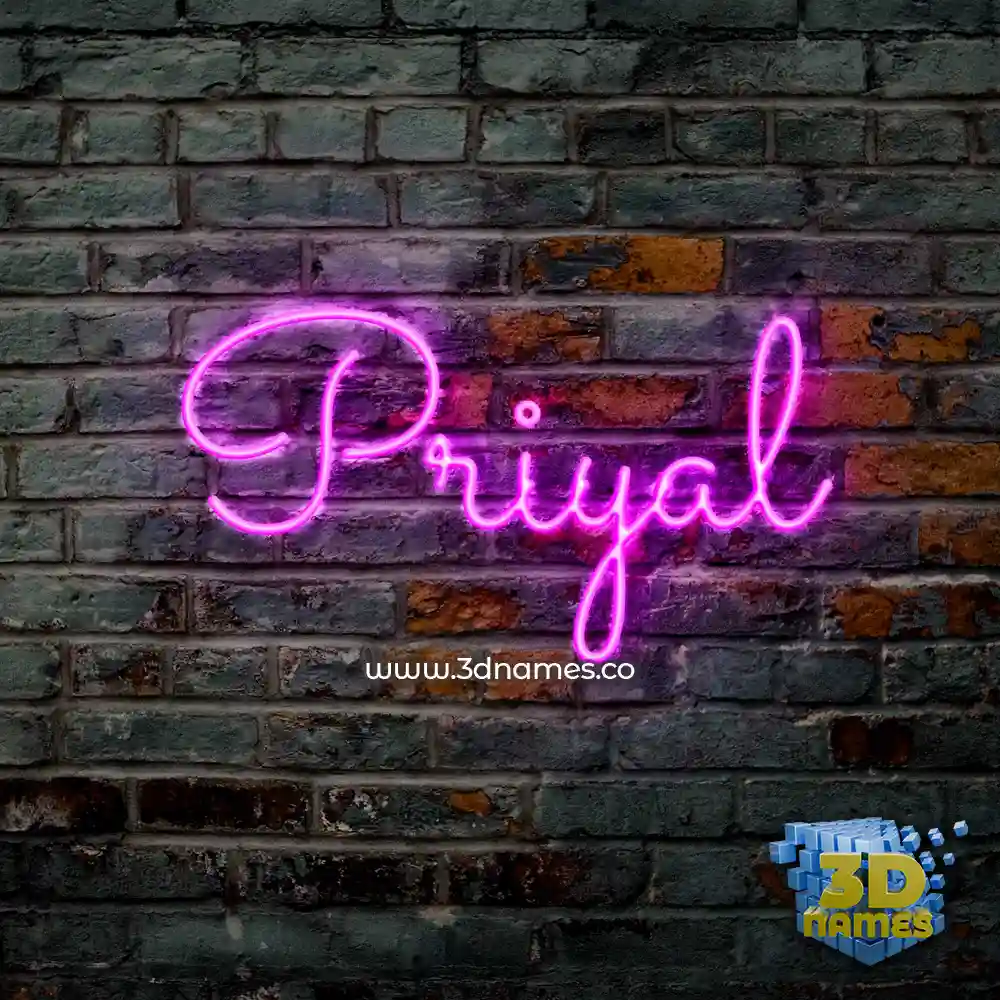 priyal in Pink Neon style - 3D name wallpaper
