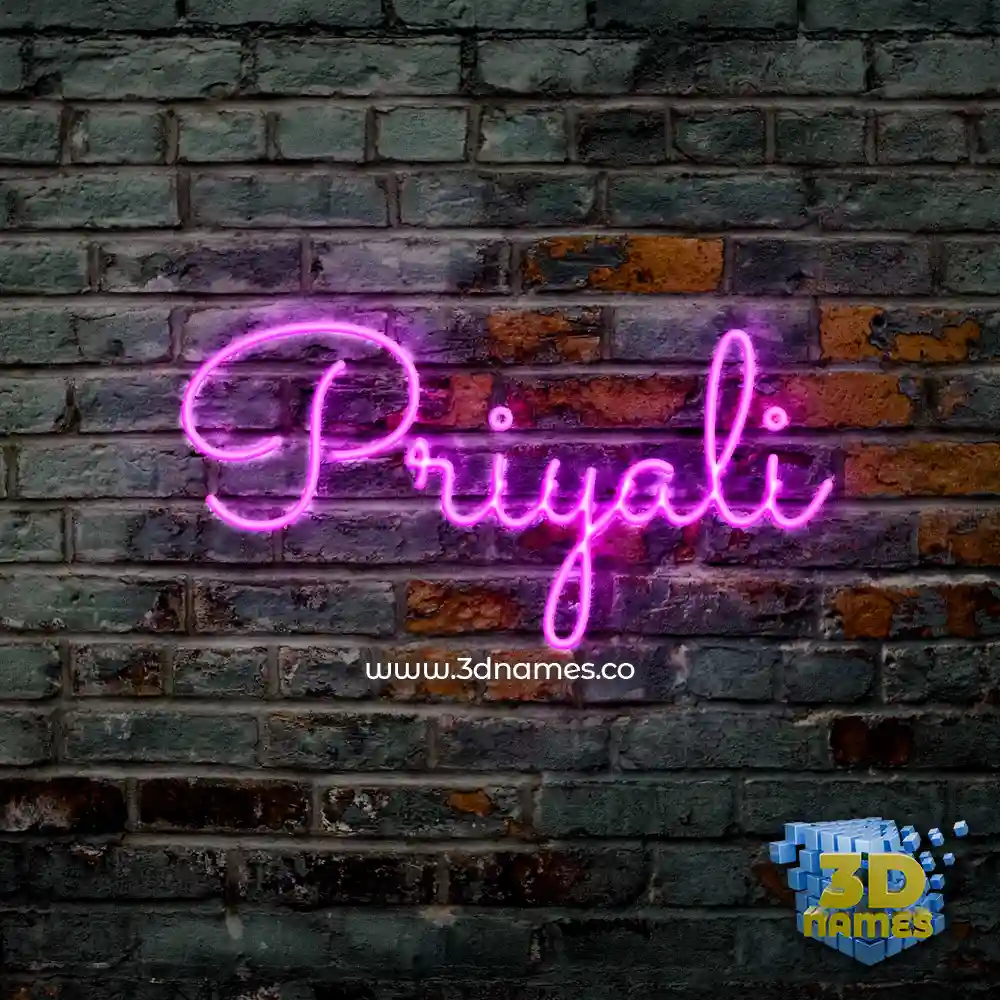 priyali in Pink Neon style - 3D name wallpaper