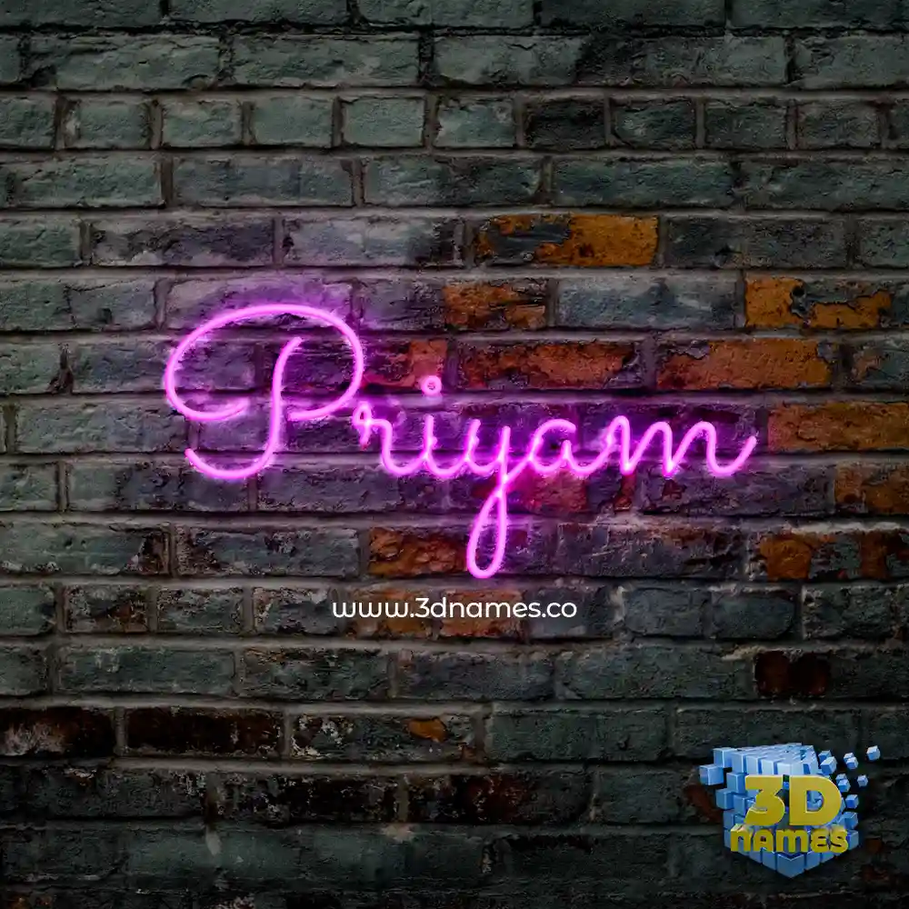 priyam in Pink Neon style - 3D name wallpaper