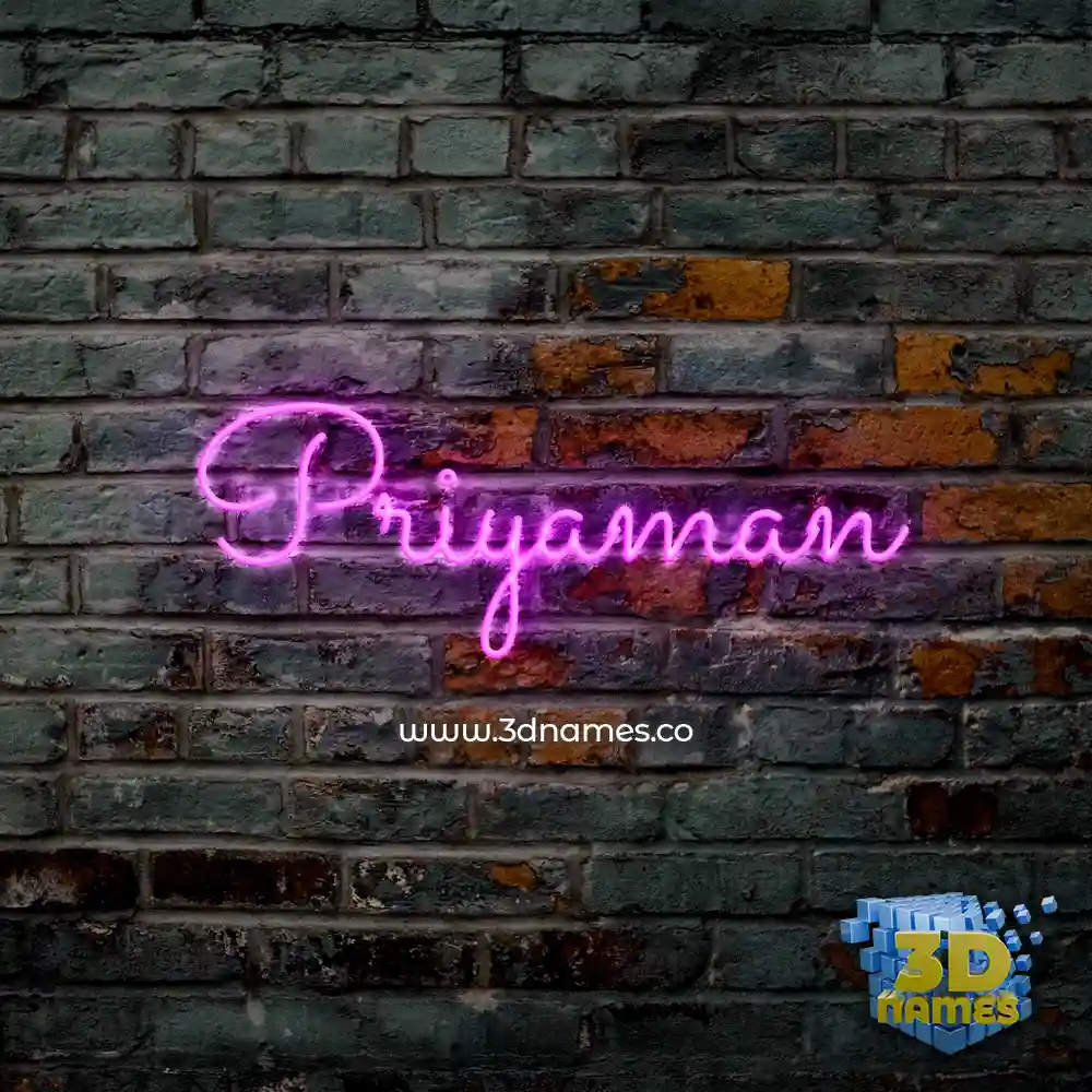 priyaman in Pink Neon style - 3D name wallpaper