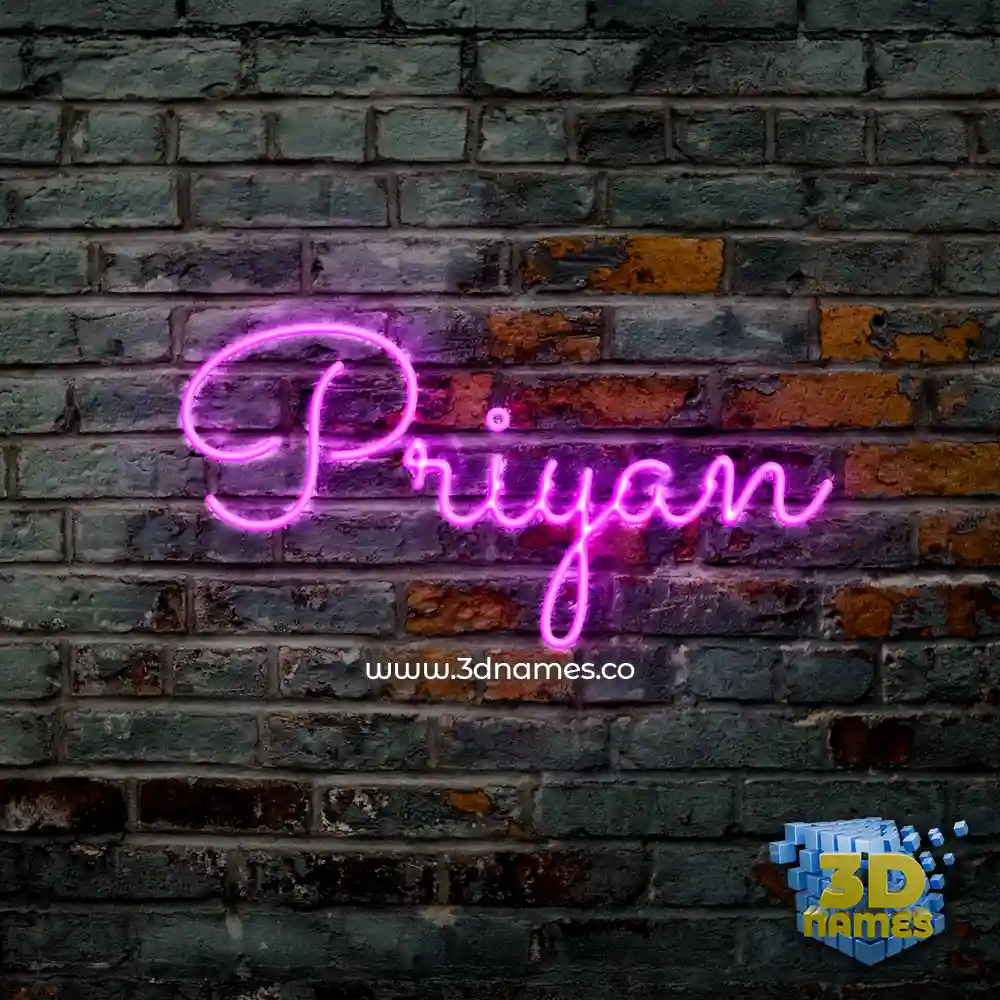 priyan in Pink Neon style - 3D name wallpaper
