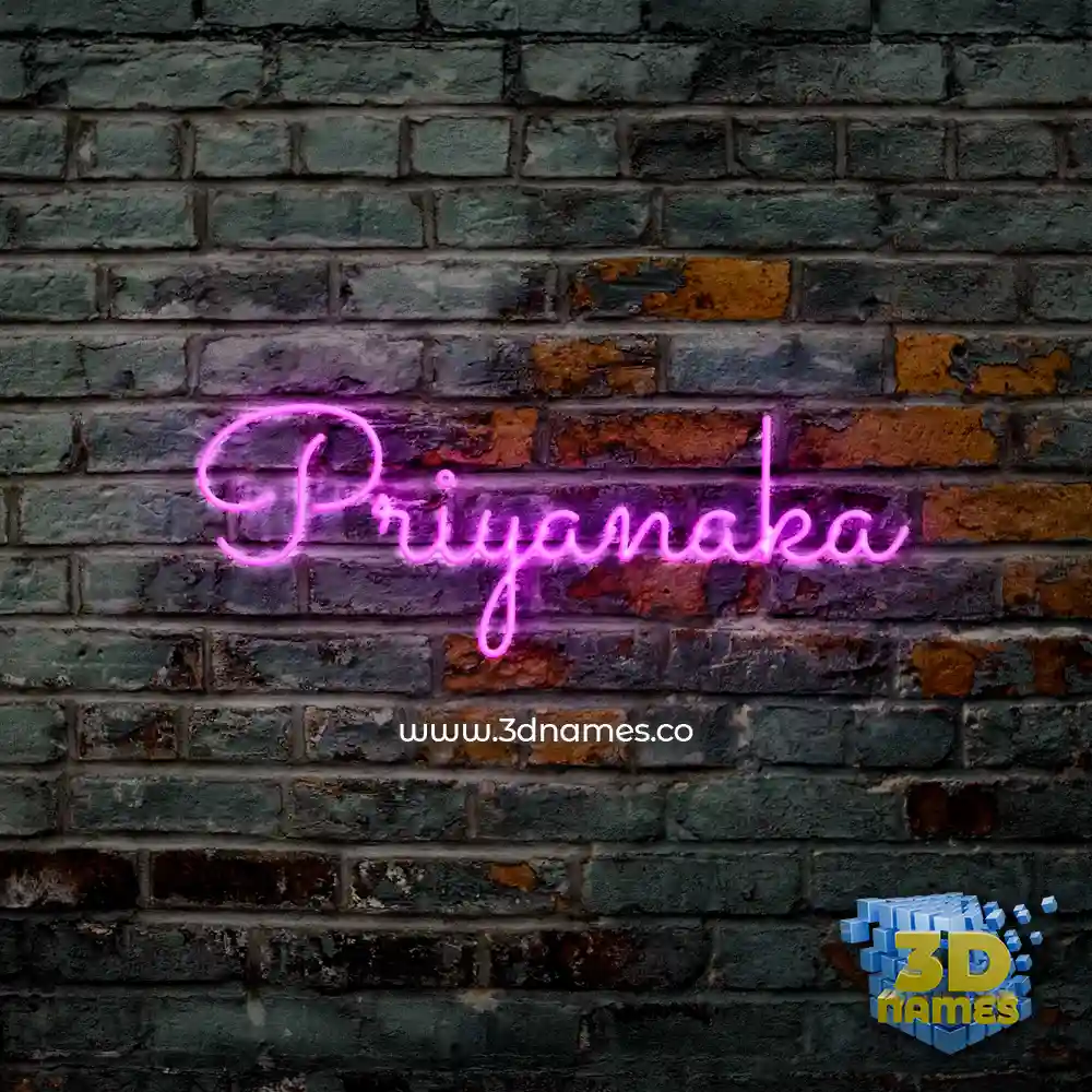priyanaka in Pink Neon style - 3D name wallpaper