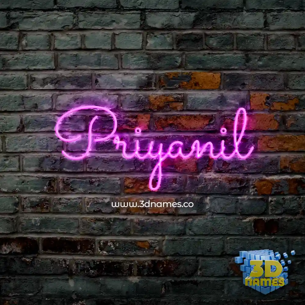 priyanil in Pink Neon style - 3D name wallpaper