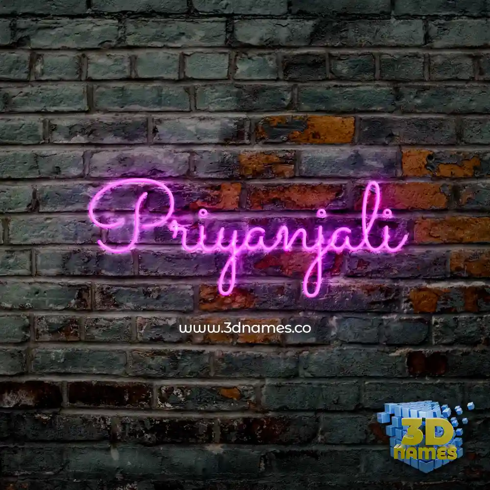 priyanjali in Pink Neon style - 3D name wallpaper