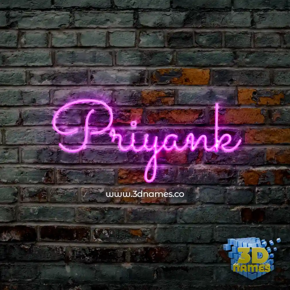 priyank in Pink Neon style - 3D name wallpaper