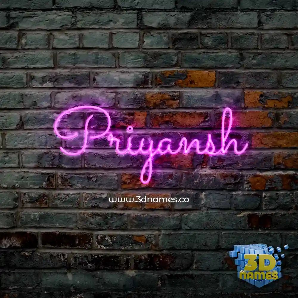 priyansh in Pink Neon style - 3D name wallpaper