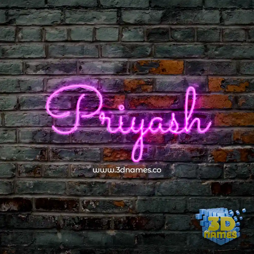 priyash in Pink Neon style - 3D name wallpaper