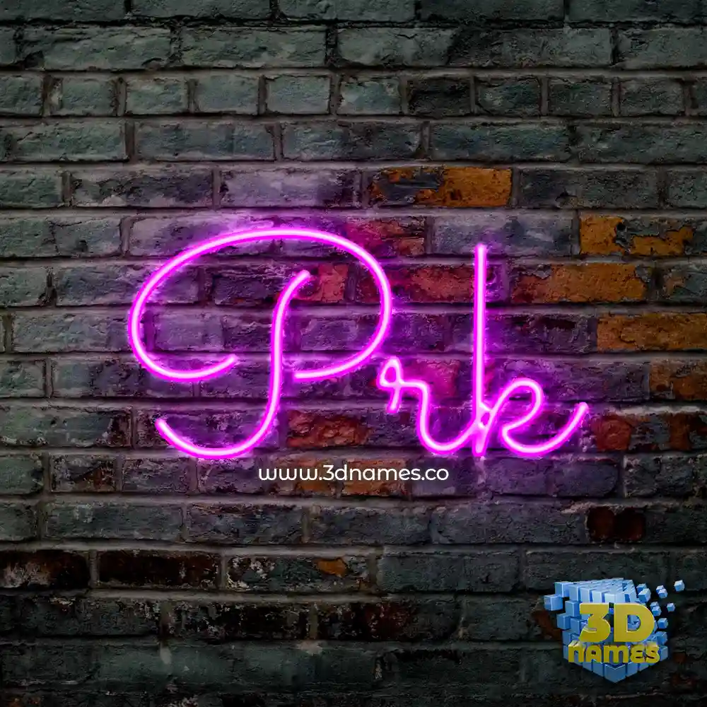 prk in Pink Neon style - 3D name wallpaper