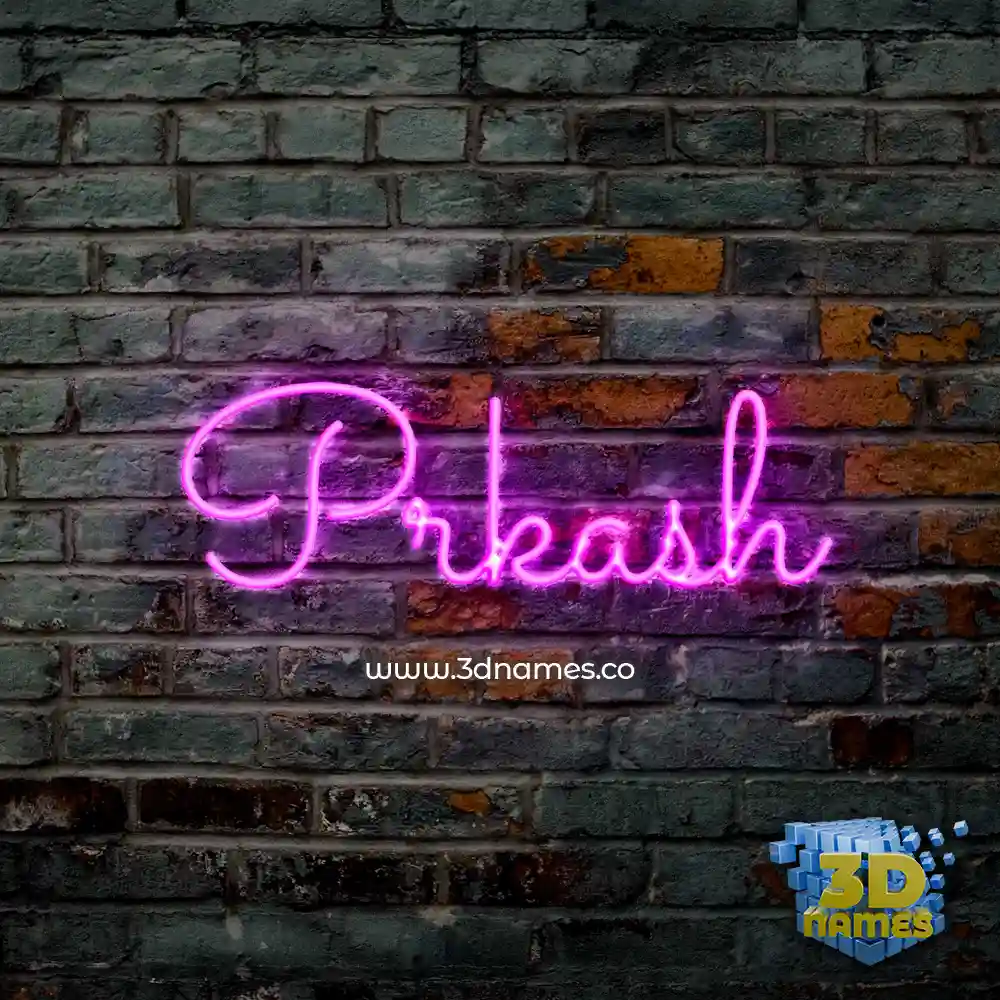 prkash in Pink Neon style - 3D name wallpaper