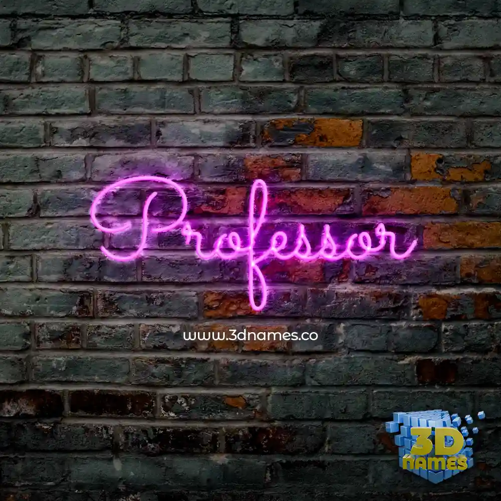 professor in Pink Neon style - 3D name wallpaper