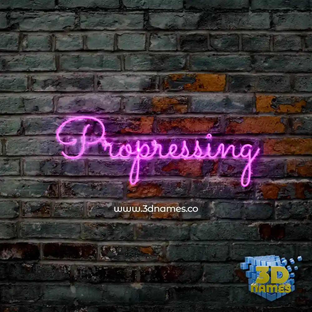 propressing in Pink Neon style - 3D name wallpaper