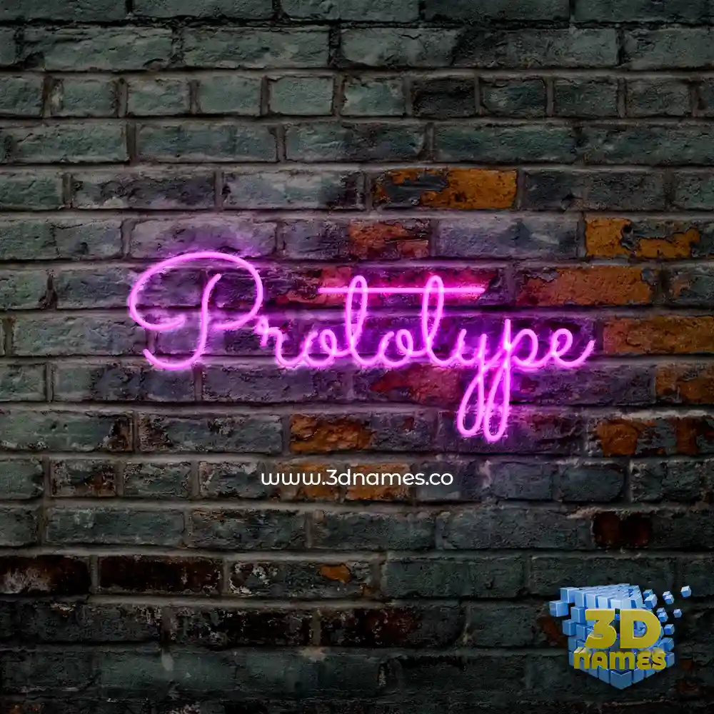 prototype in Pink Neon style - 3D name wallpaper