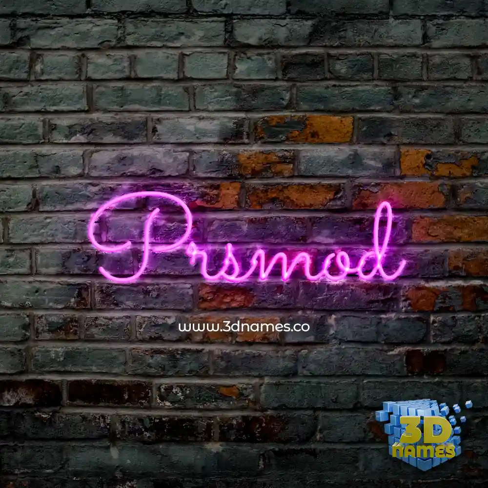 prsmod in Pink Neon style - 3D name wallpaper