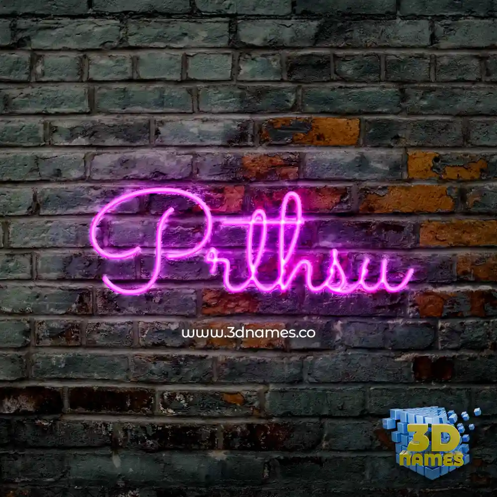 prthsu in Pink Neon style - 3D name wallpaper