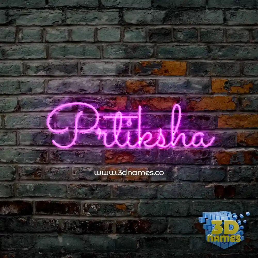 prtiksha in Pink Neon style - 3D name wallpaper