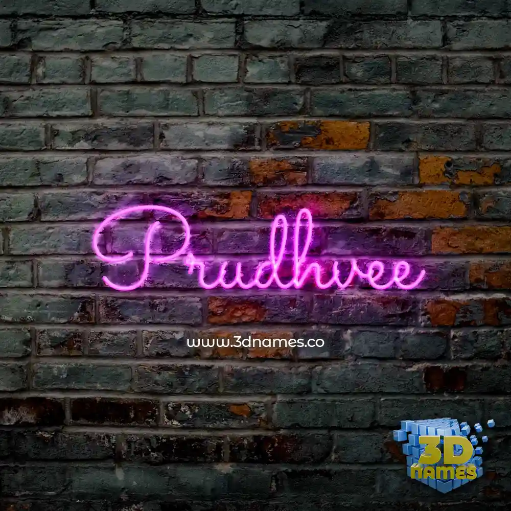 prudhvee in Pink Neon style - 3D name wallpaper