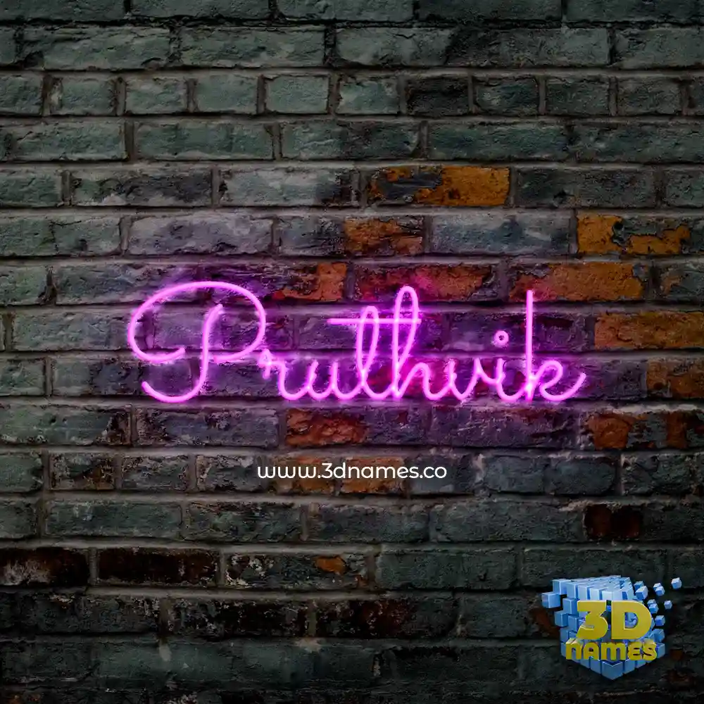 pruthvik in Pink Neon style - 3D name wallpaper