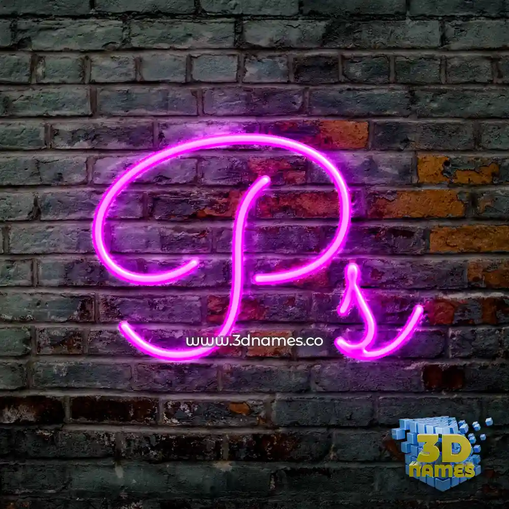 ps in Pink Neon style - 3D name wallpaper