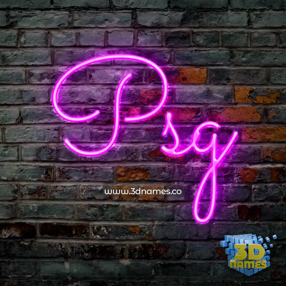 psg in Pink Neon style - 3D name wallpaper