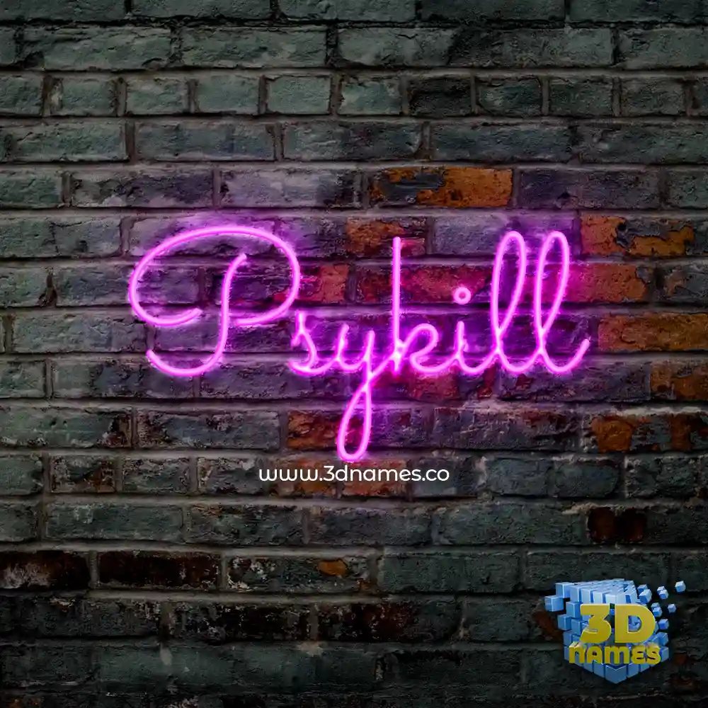psykill in Pink Neon style - 3D name wallpaper