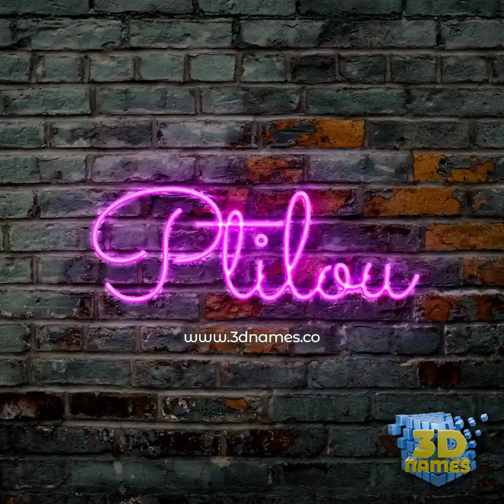 ptilou in Pink Neon style - 3D name wallpaper
