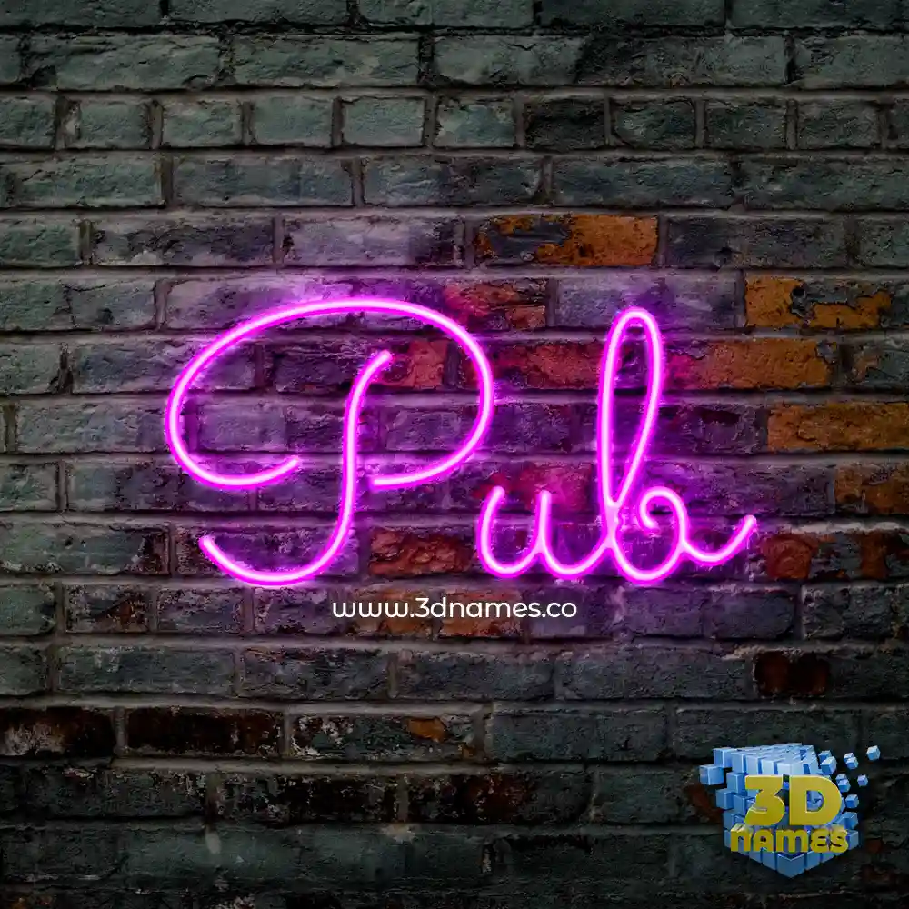 pub in Pink Neon style - 3D name wallpaper