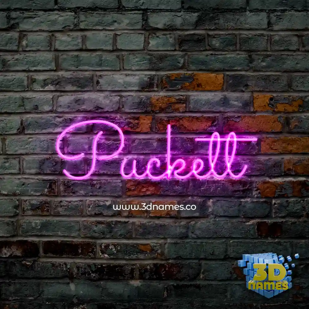 puckett in Pink Neon style - 3D name wallpaper