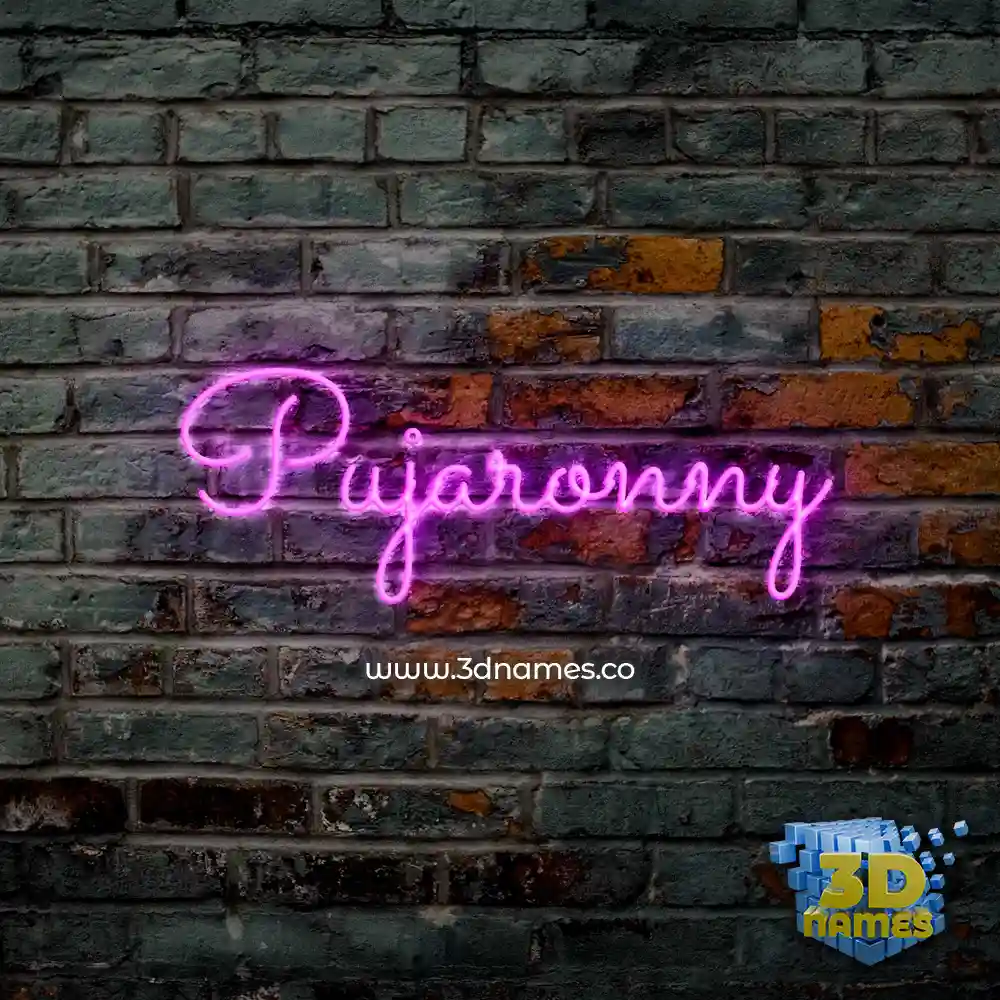 pujaronny in Pink Neon style - 3D name wallpaper