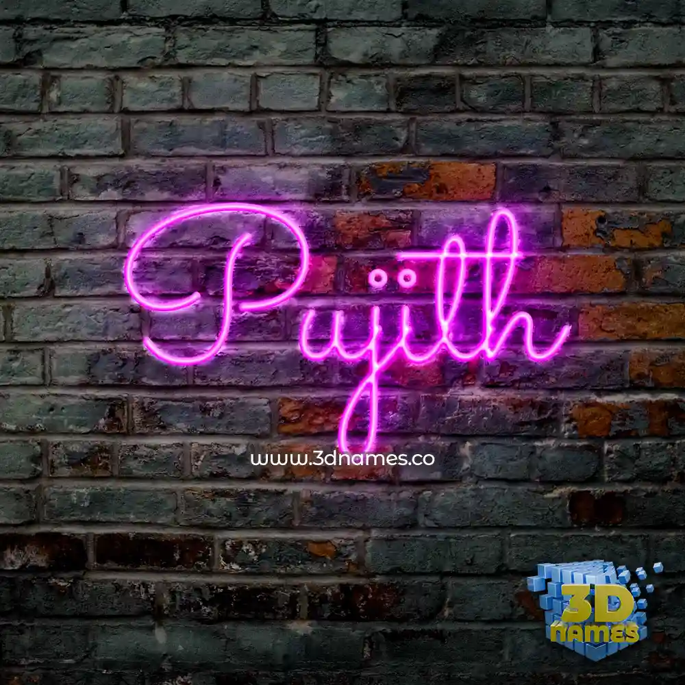 pujith in Pink Neon style - 3D name wallpaper