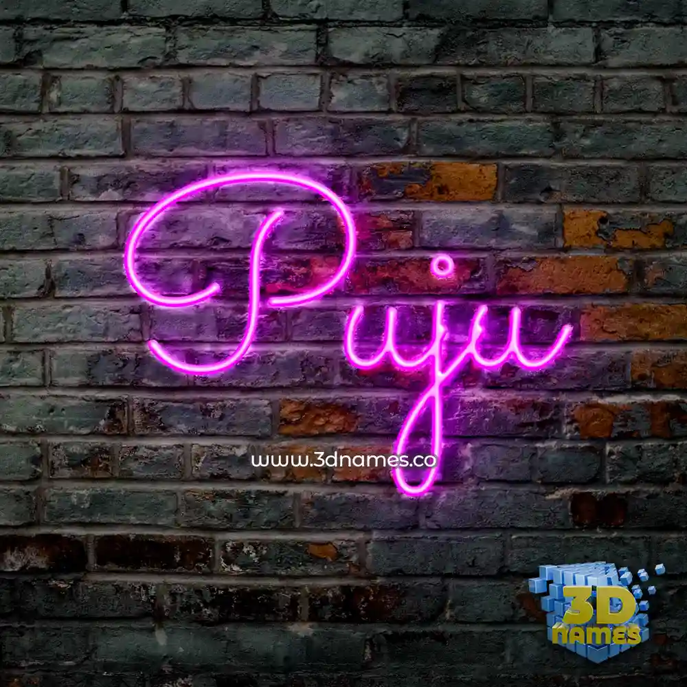 puju in Pink Neon style - 3D name wallpaper
