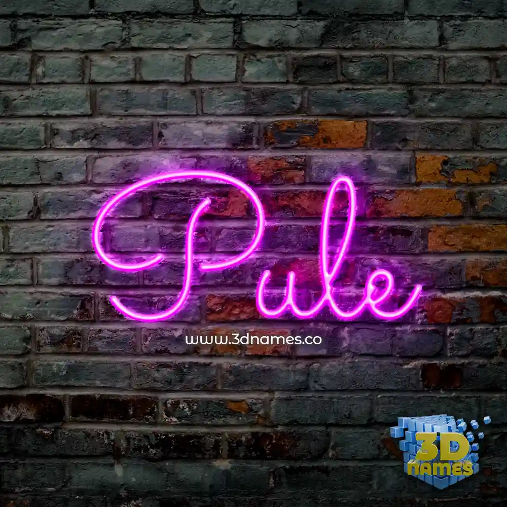 pule in Pink Neon style - 3D name wallpaper
