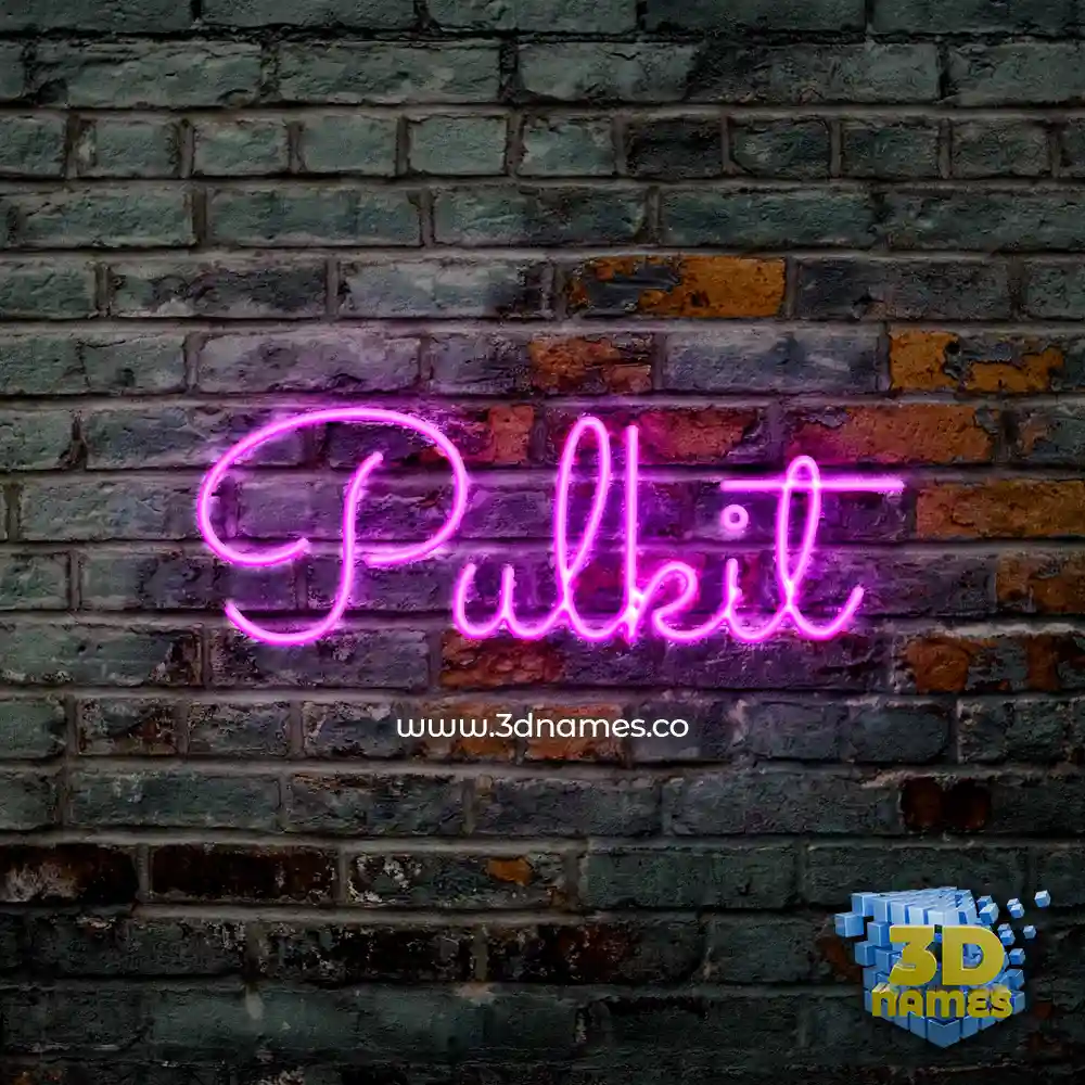 pulkit in Pink Neon style - 3D name wallpaper