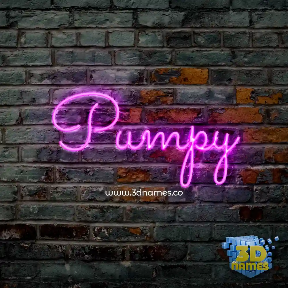 pumpy in Pink Neon style - 3D name wallpaper