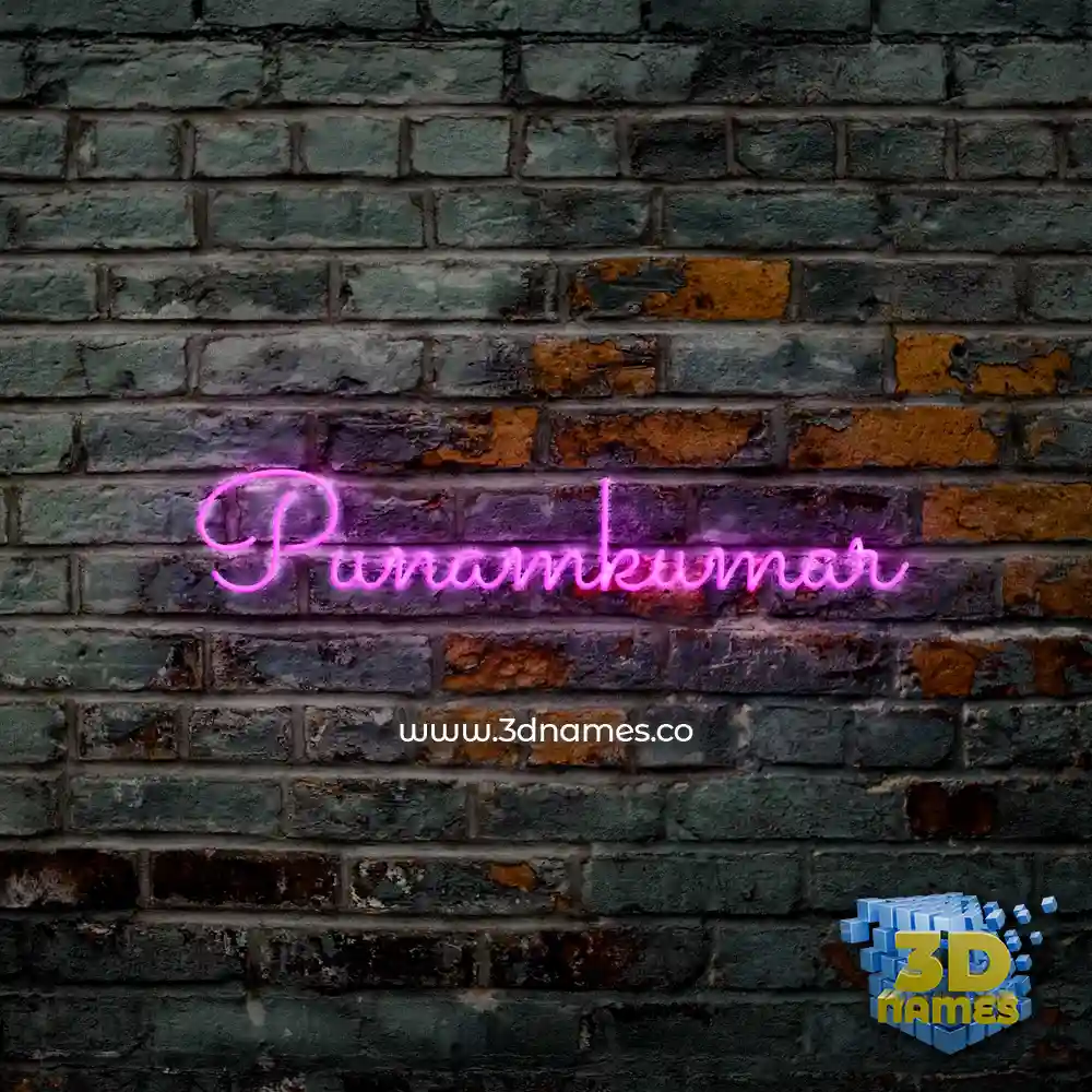 punamkumar in Pink Neon style - 3D name wallpaper