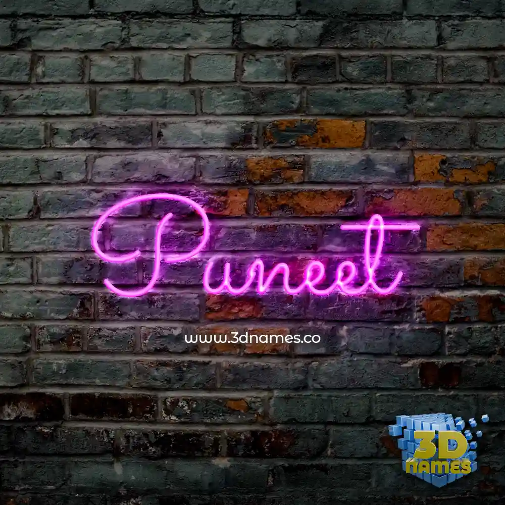 puneet in Pink Neon style - 3D name wallpaper