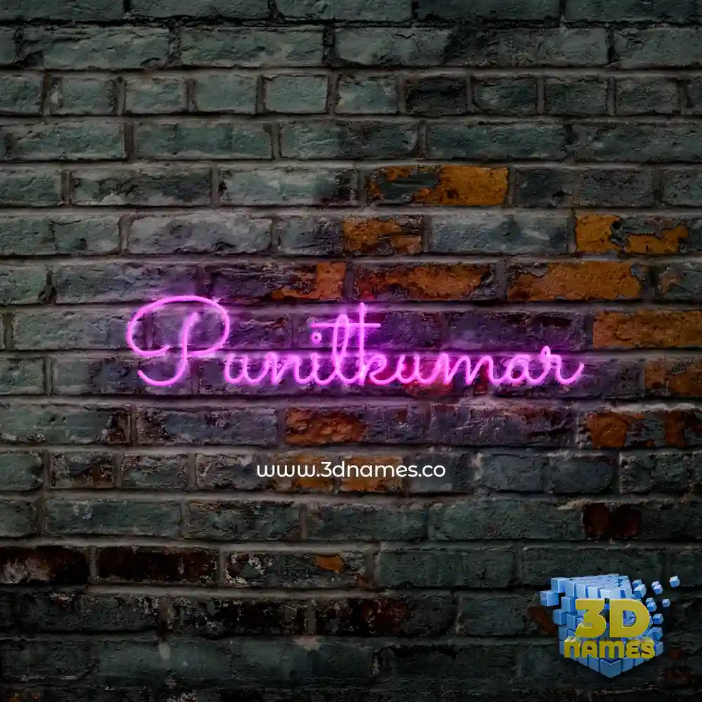 punitkumar in Pink Neon style - 3D name wallpaper