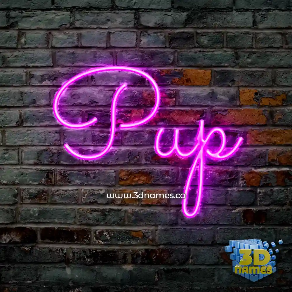 pup in Pink Neon style - 3D name wallpaper