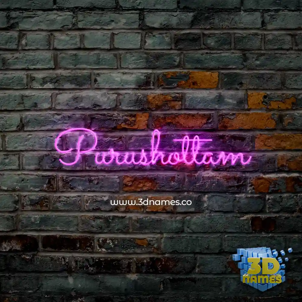 purushottam in Pink Neon style - 3D name wallpaper