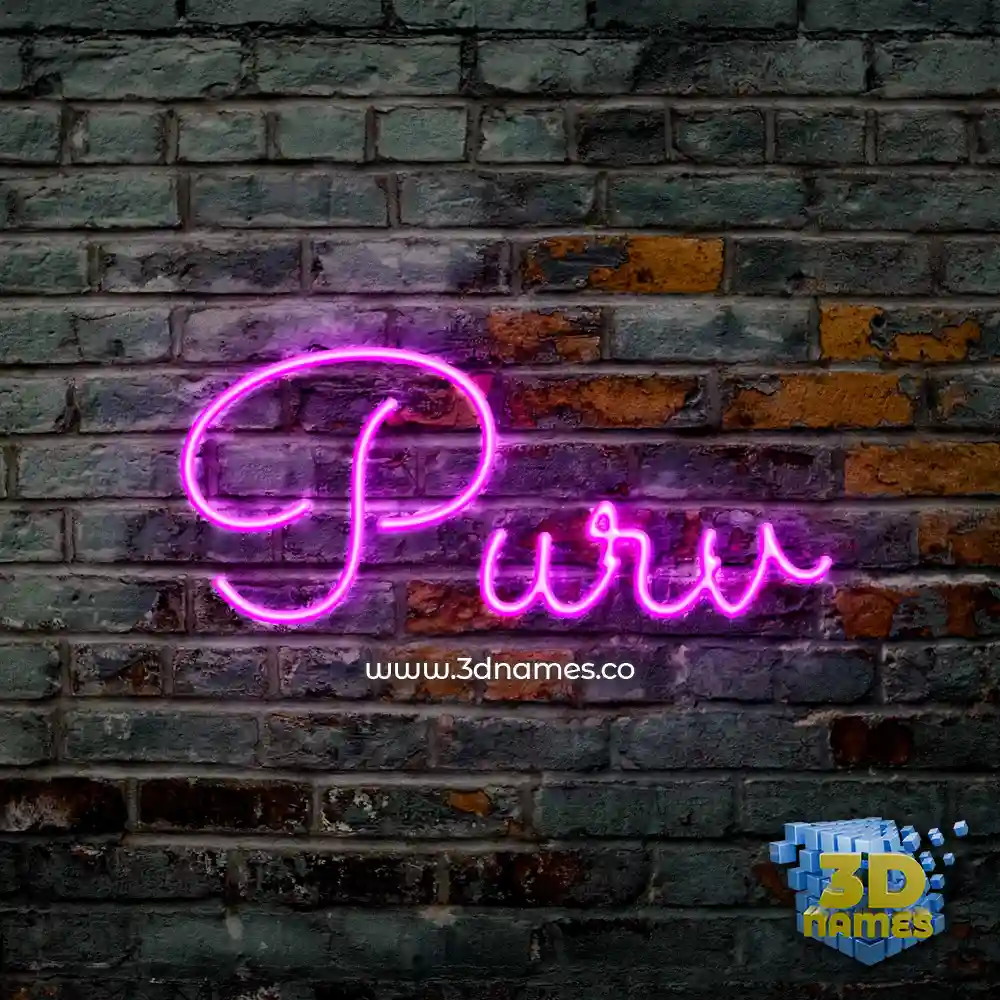 purv in Pink Neon style - 3D name wallpaper
