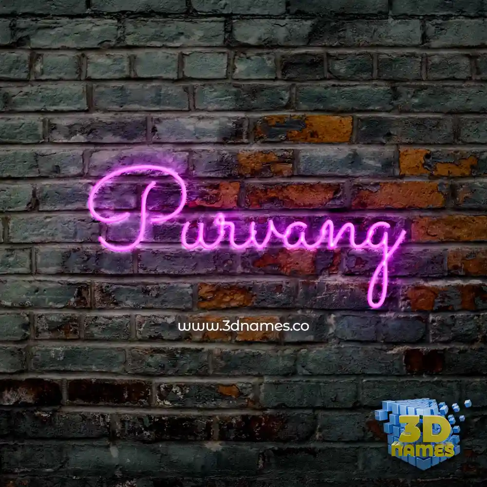 purvang in Pink Neon style - 3D name wallpaper
