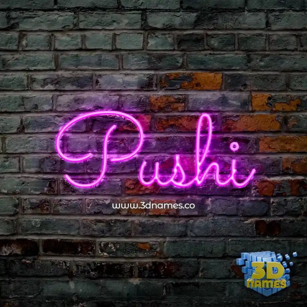 pushi in Pink Neon style - 3D name wallpaper