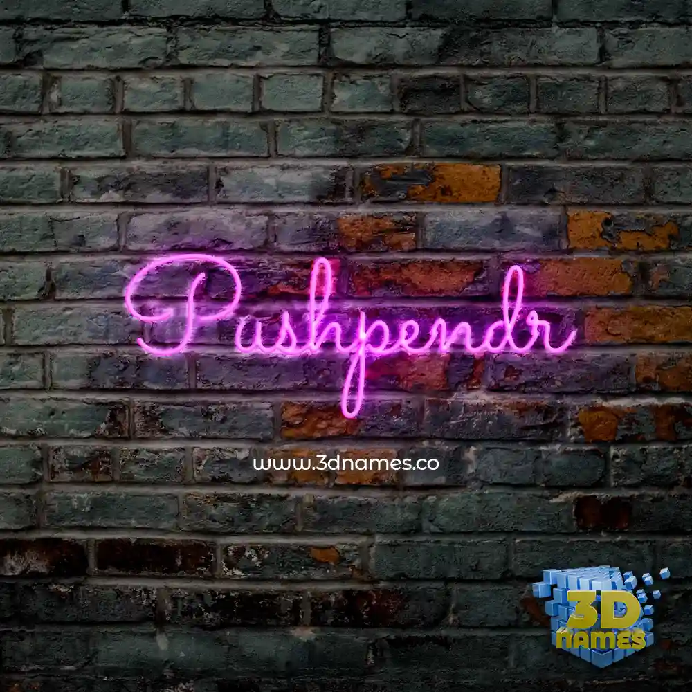 pushpendr in Pink Neon style - 3D name wallpaper