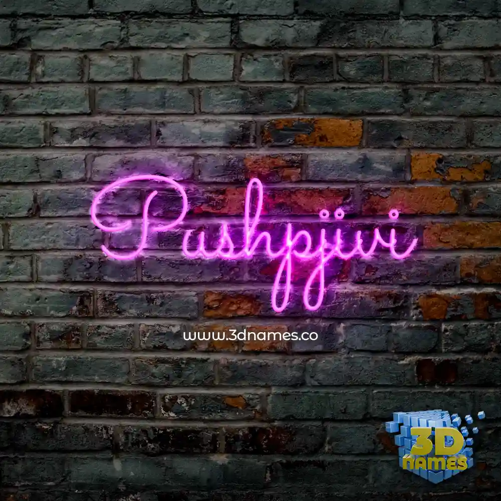 pushpjivi in Pink Neon style - 3D name wallpaper